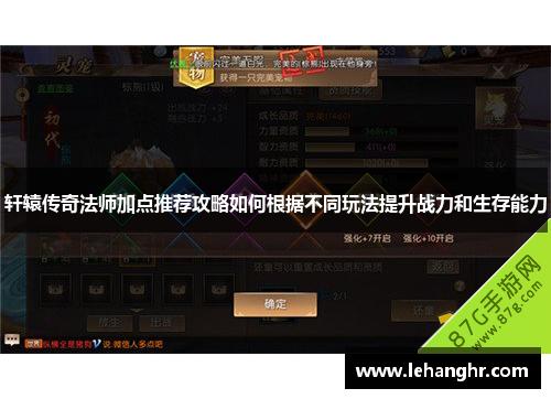 轩辕传奇法师加点推荐攻略如何根据不同玩法提升战力和生存能力